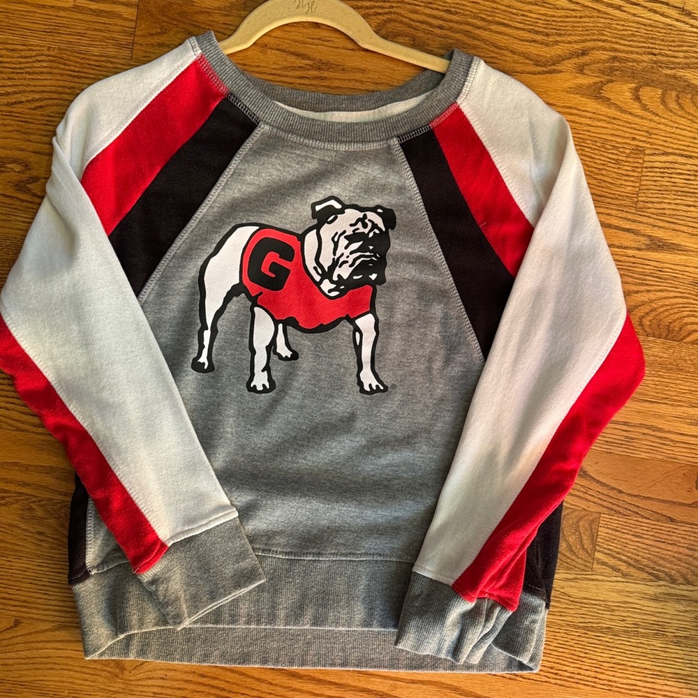 Pressbox Gray and Red Bulldog Sweatshirt